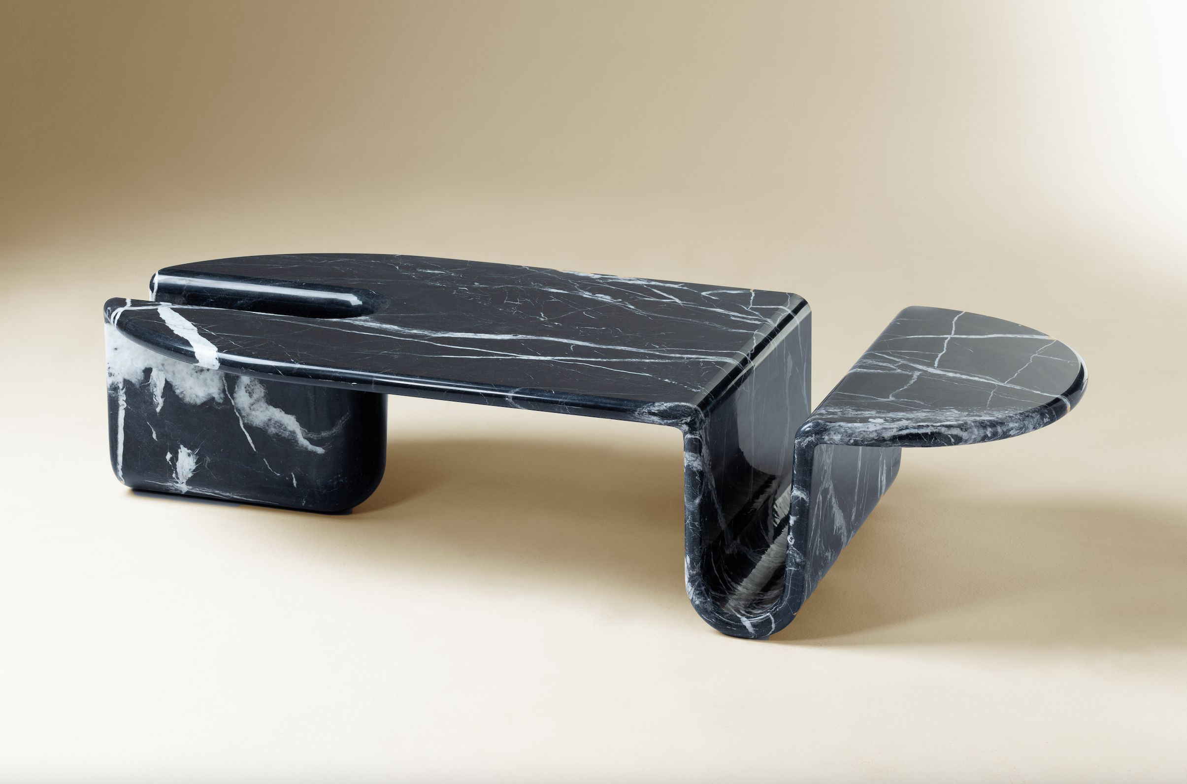 Black marble coffee table