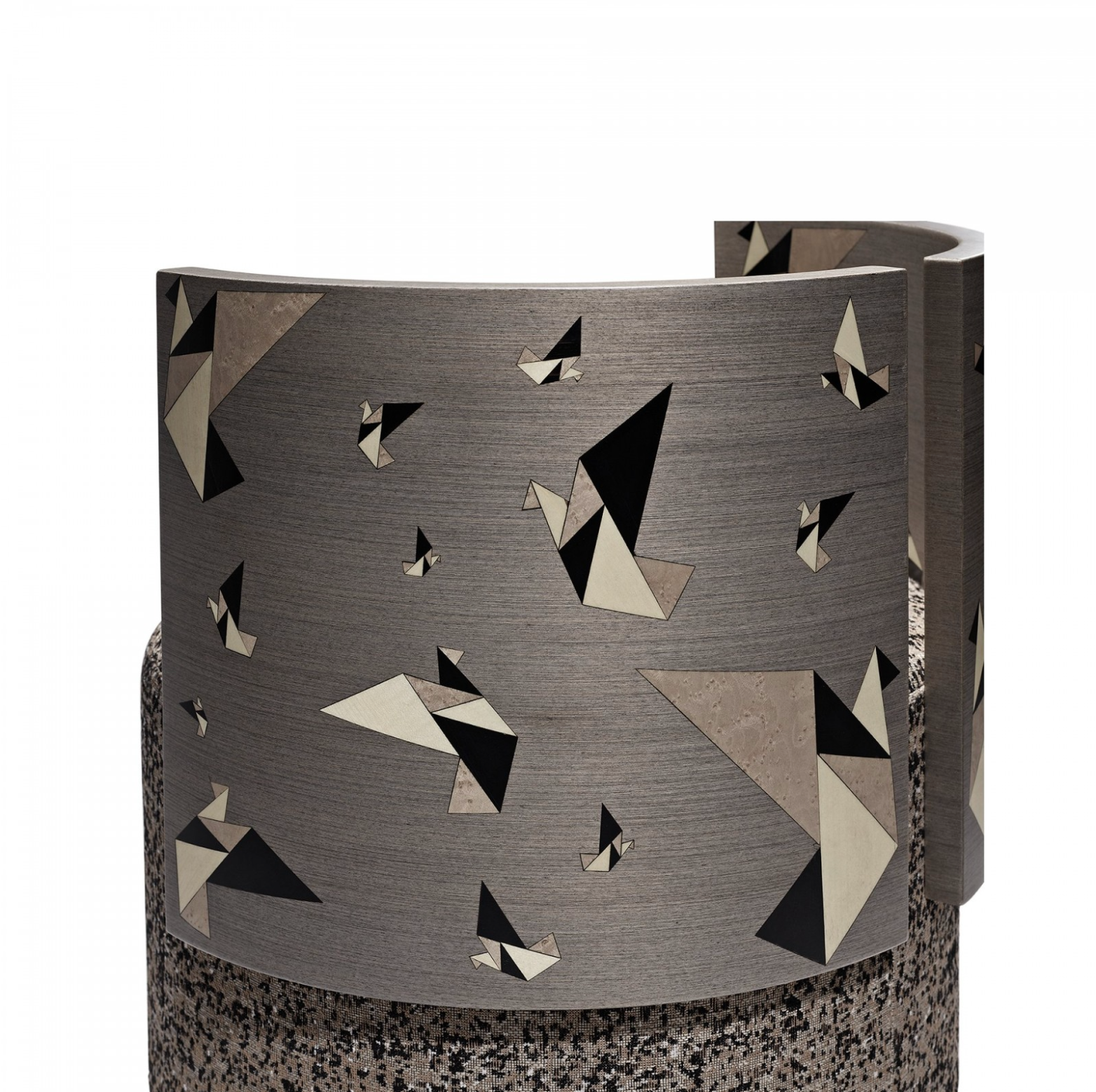 Kim pouf marquetry detail