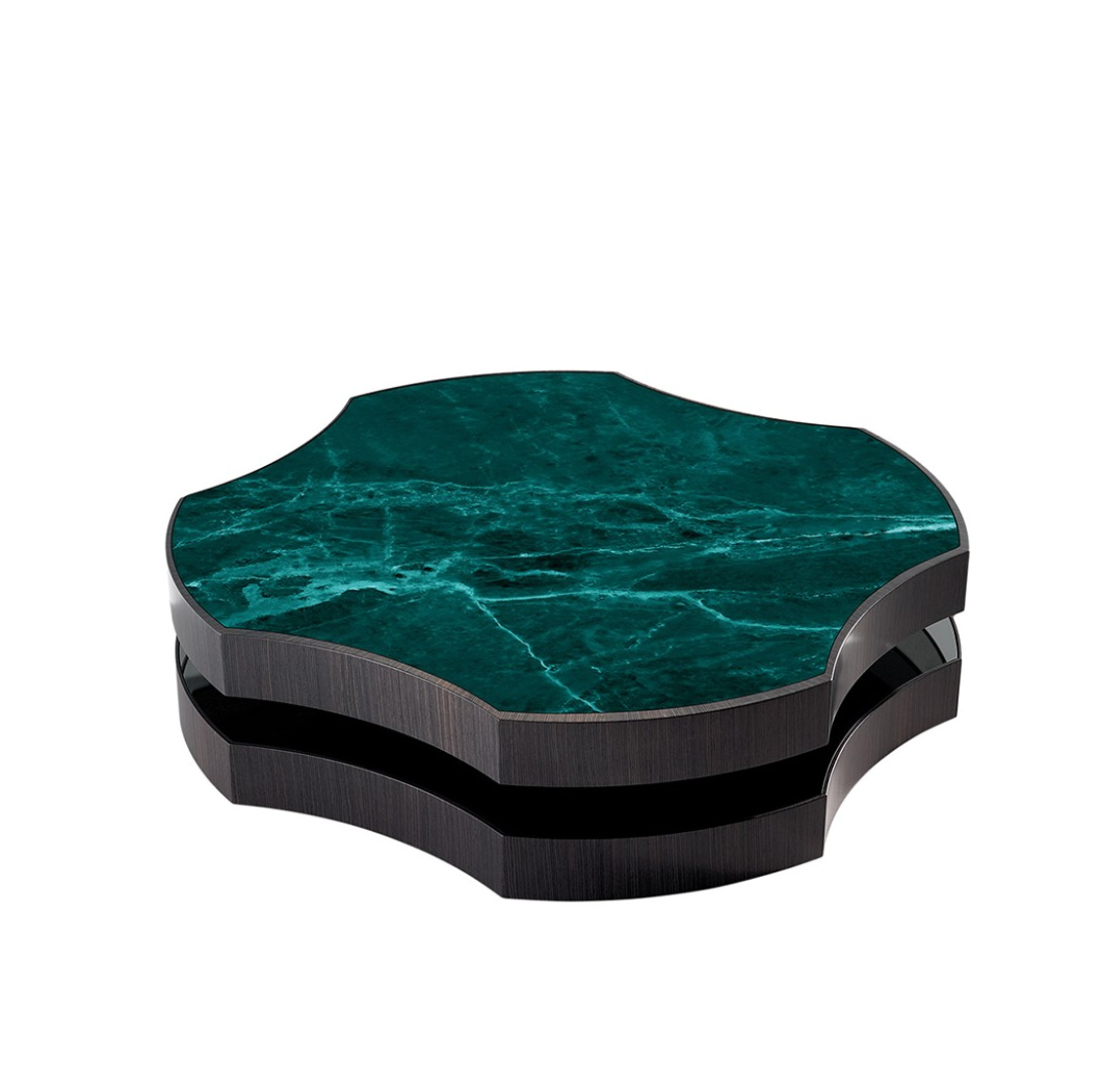 Mare coffee table with marble top- green 