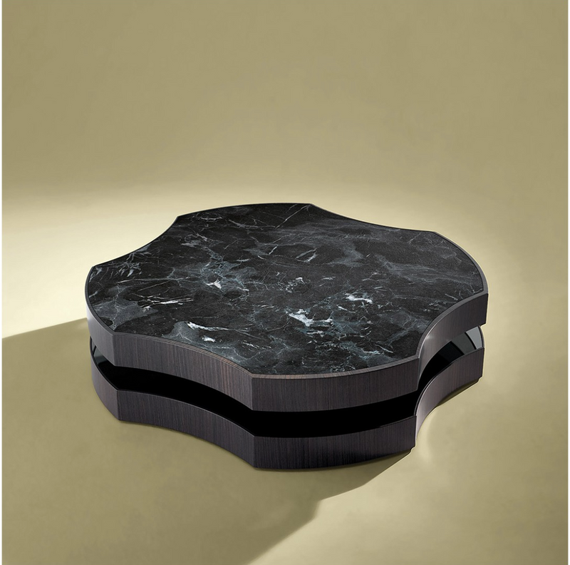 Mare coffee table with marble top- black 