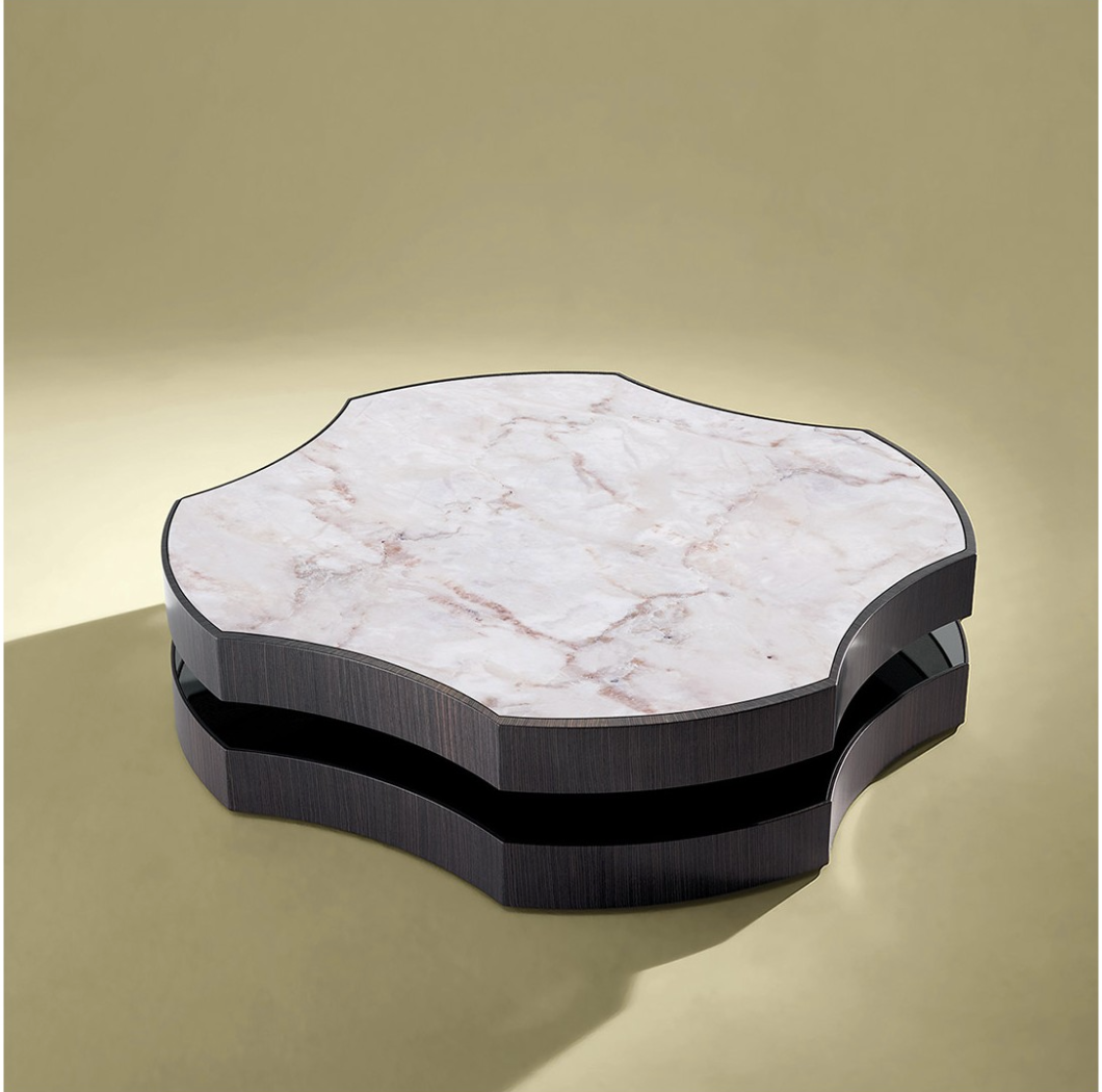 Mare coffee table with marble top- pink 