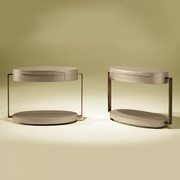 SQUARE OVAL BEDSIDE TABLE
