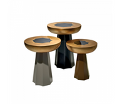 SET OF 3 GOLD LEAF TABLES