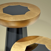 SET OF 3 GOLD LEAF TABLES