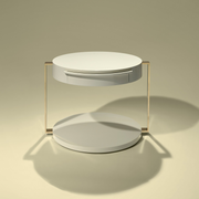 SQUARE GOLD BEDSIDE TABLE