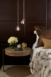 SQUARE GOLD BEDSIDE TABLE