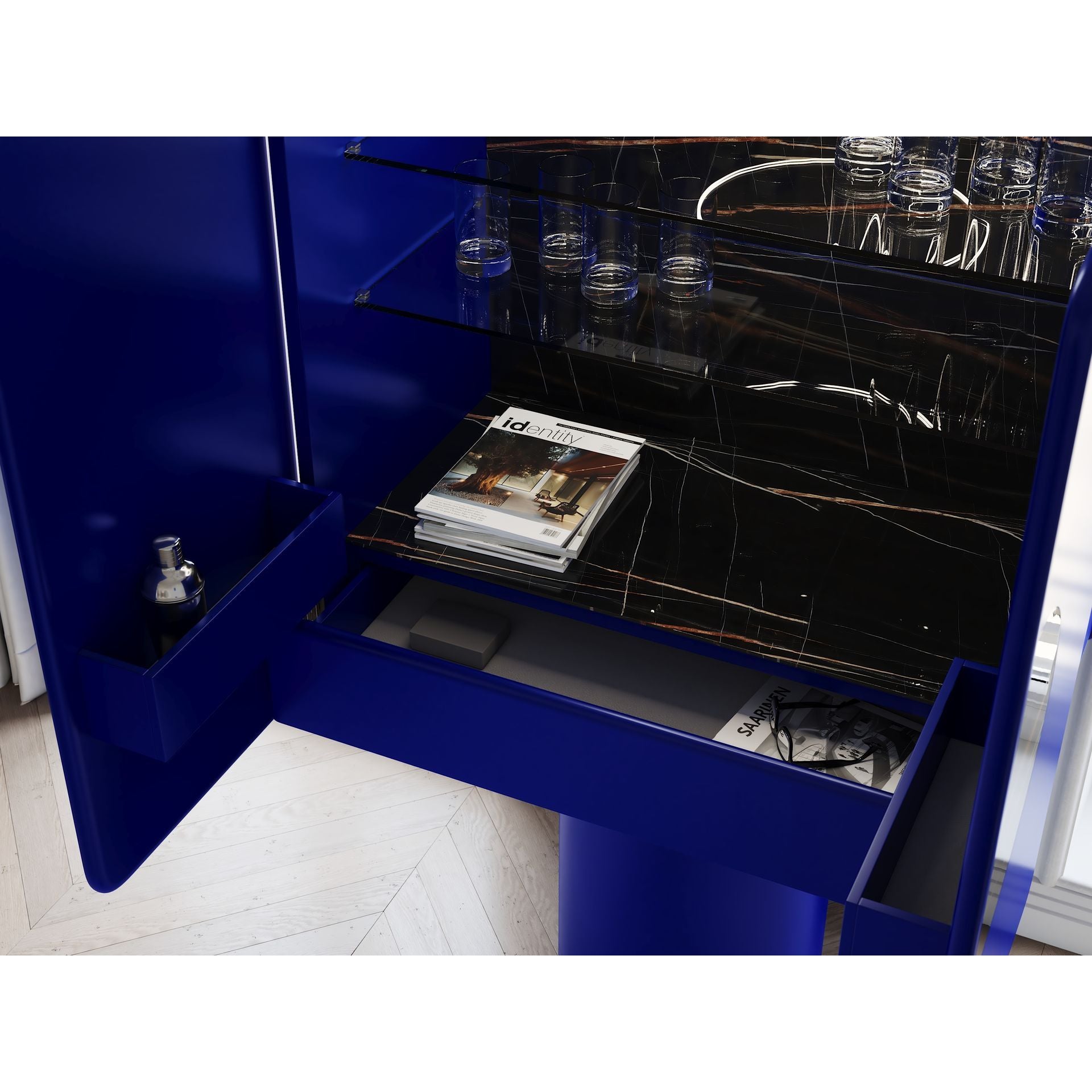 REGIS 2 - DOOR ULTRAMARINE - BLUE BAR CABINET - Bar cabinet - Ultramobili - AIRE