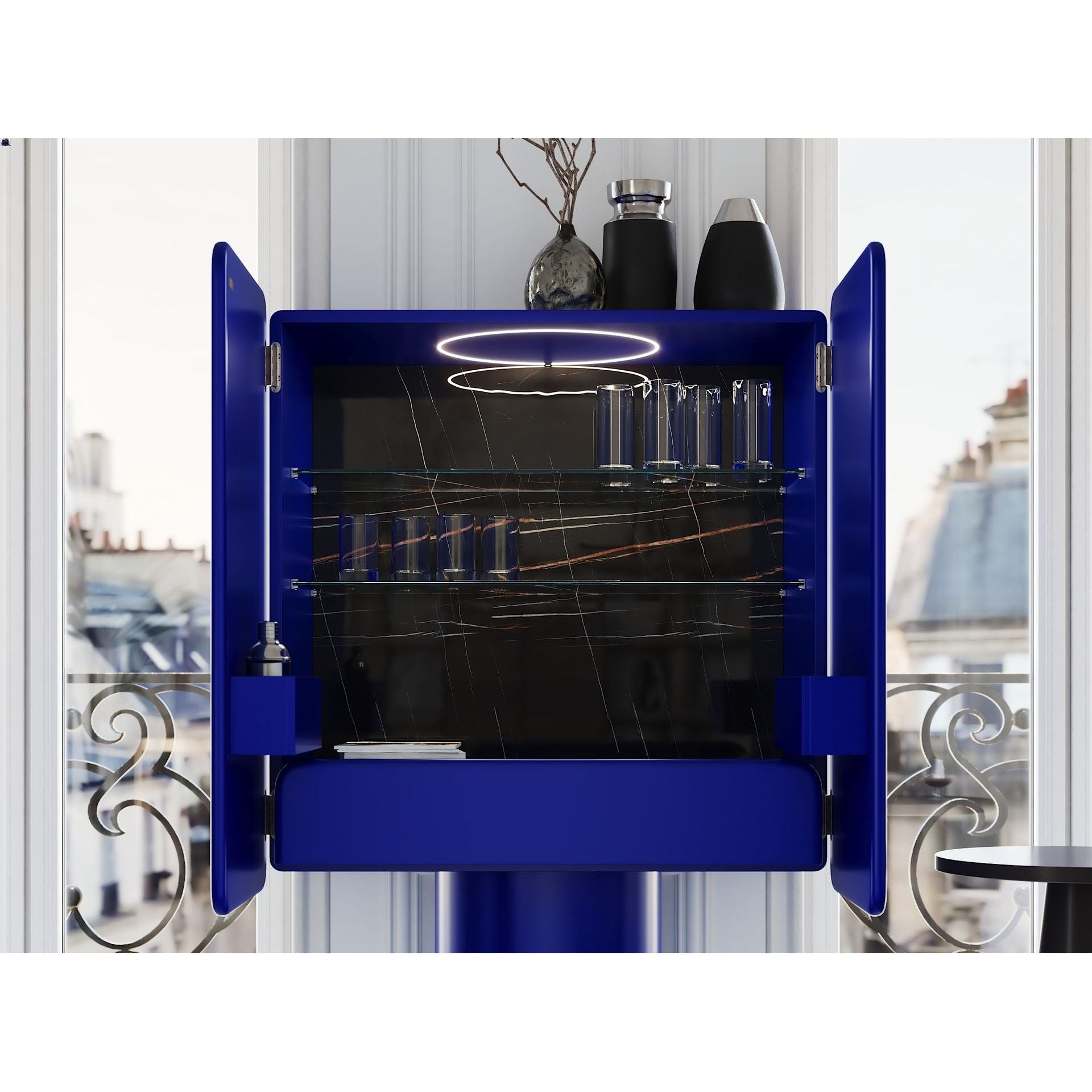 REGIS 2 - DOOR ULTRAMARINE - BLUE BAR CABINET - Bar cabinet - Ultramobili - AIRE